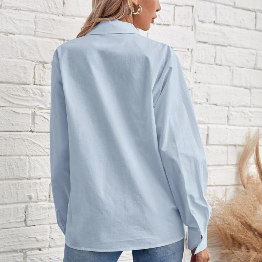 Oversized white buttonup shirt minimalist business - Picture 5 of 12